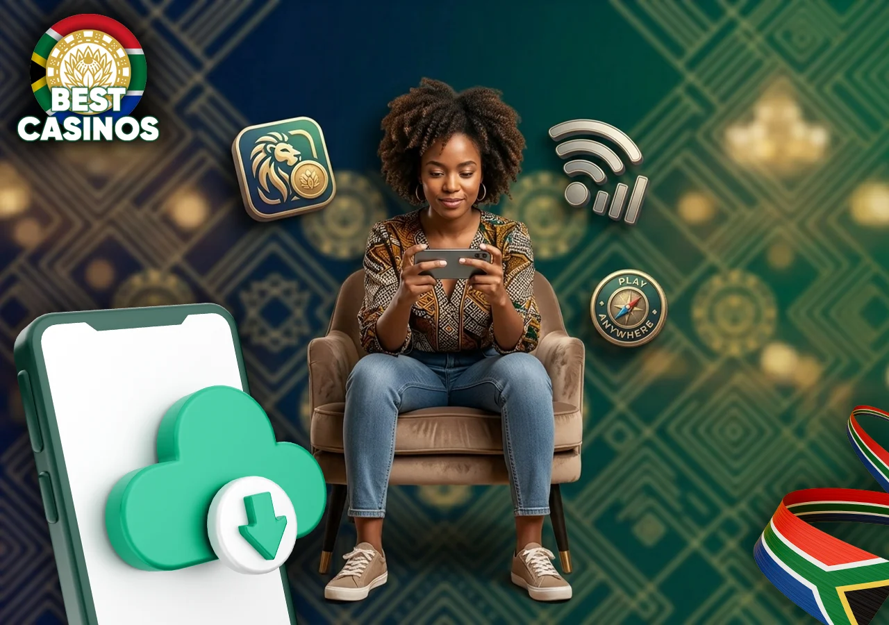 User-friendly mobile casino interface on a smartphone screen in South Africa.